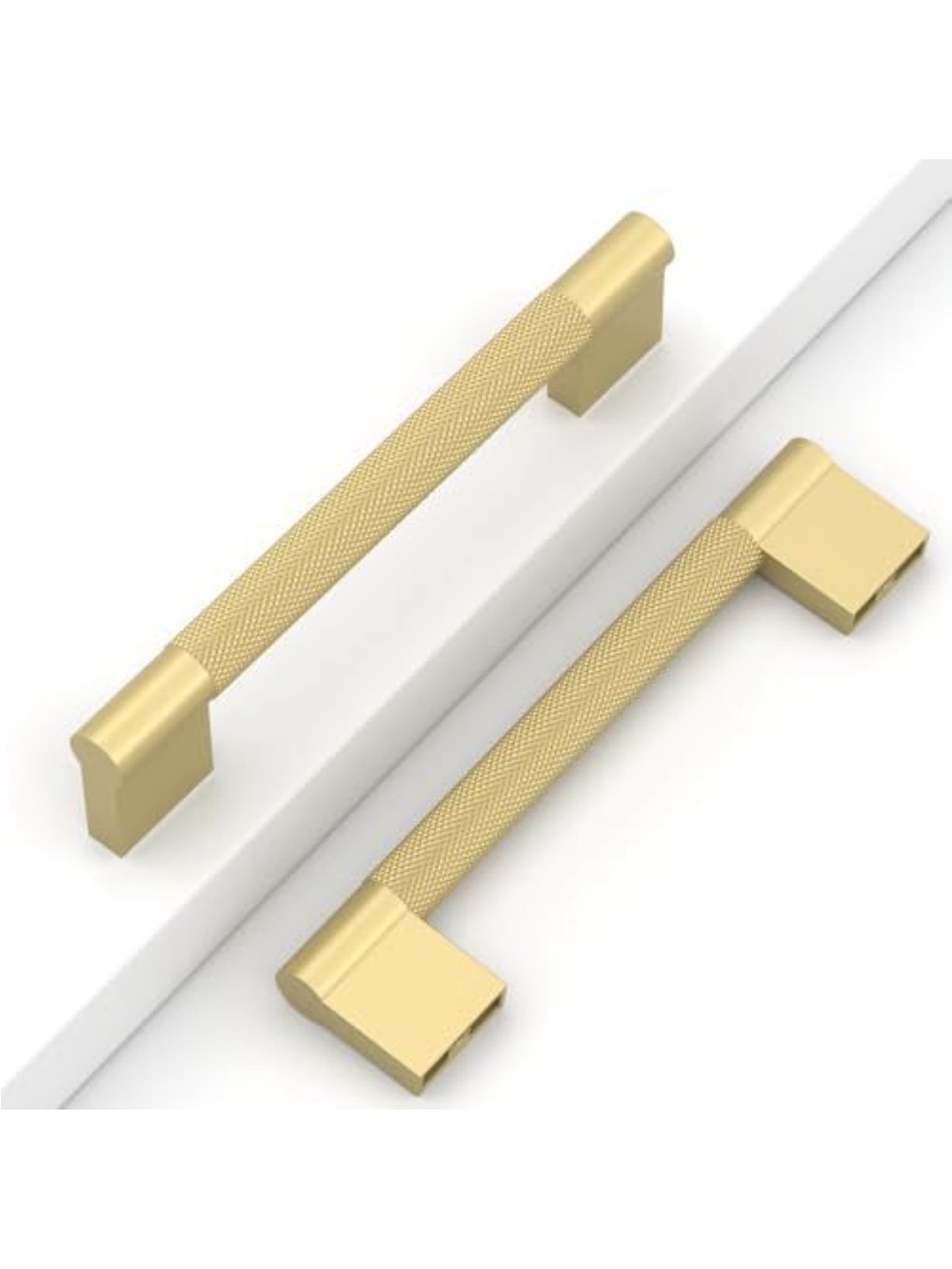Textured Gold Cabinet Pulls - Modern Knurled Handle